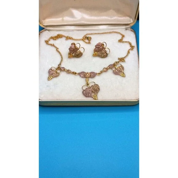 Landstrom BLACK HILLS GOLD Necklace and Earrings 10K-12K - Picture 4 of 16